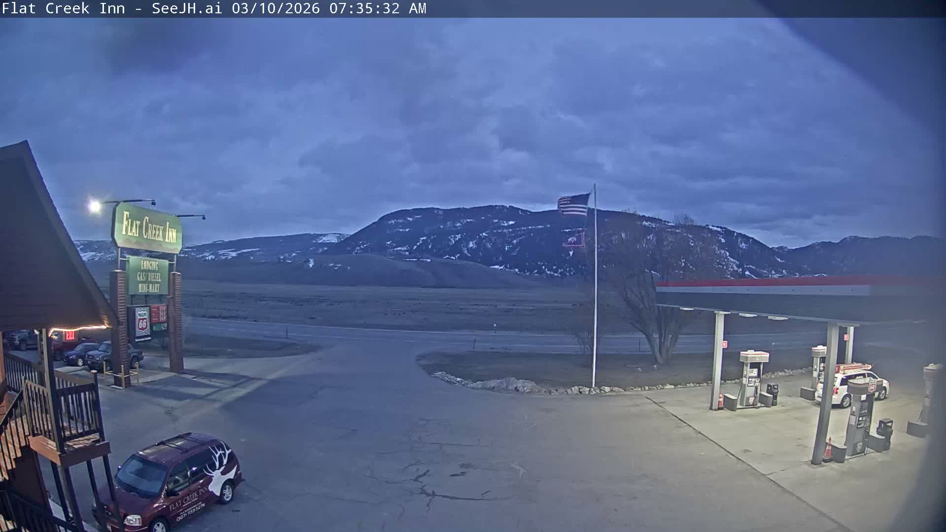 Jackson, Flat Creek Valley- Jackson Peak &  Highway 89 View Live Cam - Jackson, Teton, Wyoming, USA