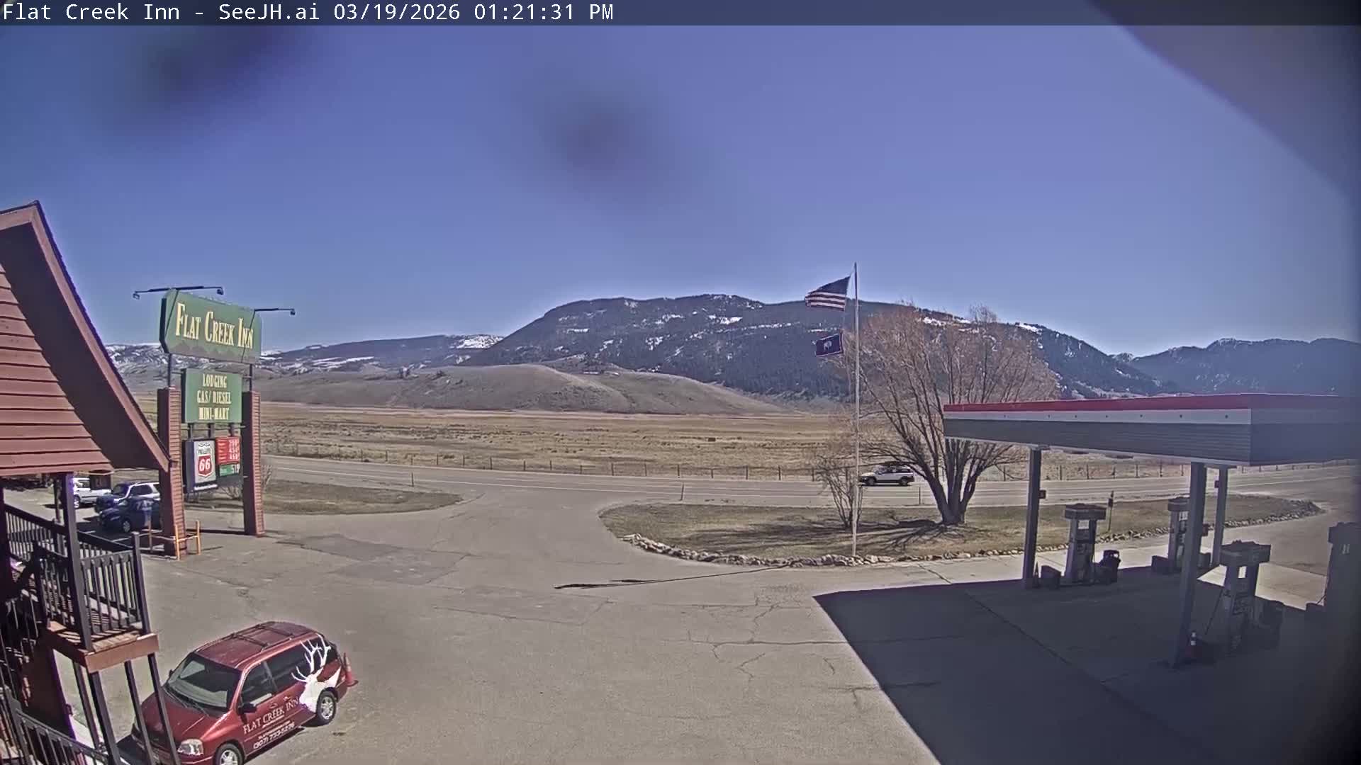 Jackson, Flat Creek Valley- Jackson Peak &  Highway 89 View Live Cam - Jackson, Teton, Wyoming, USA