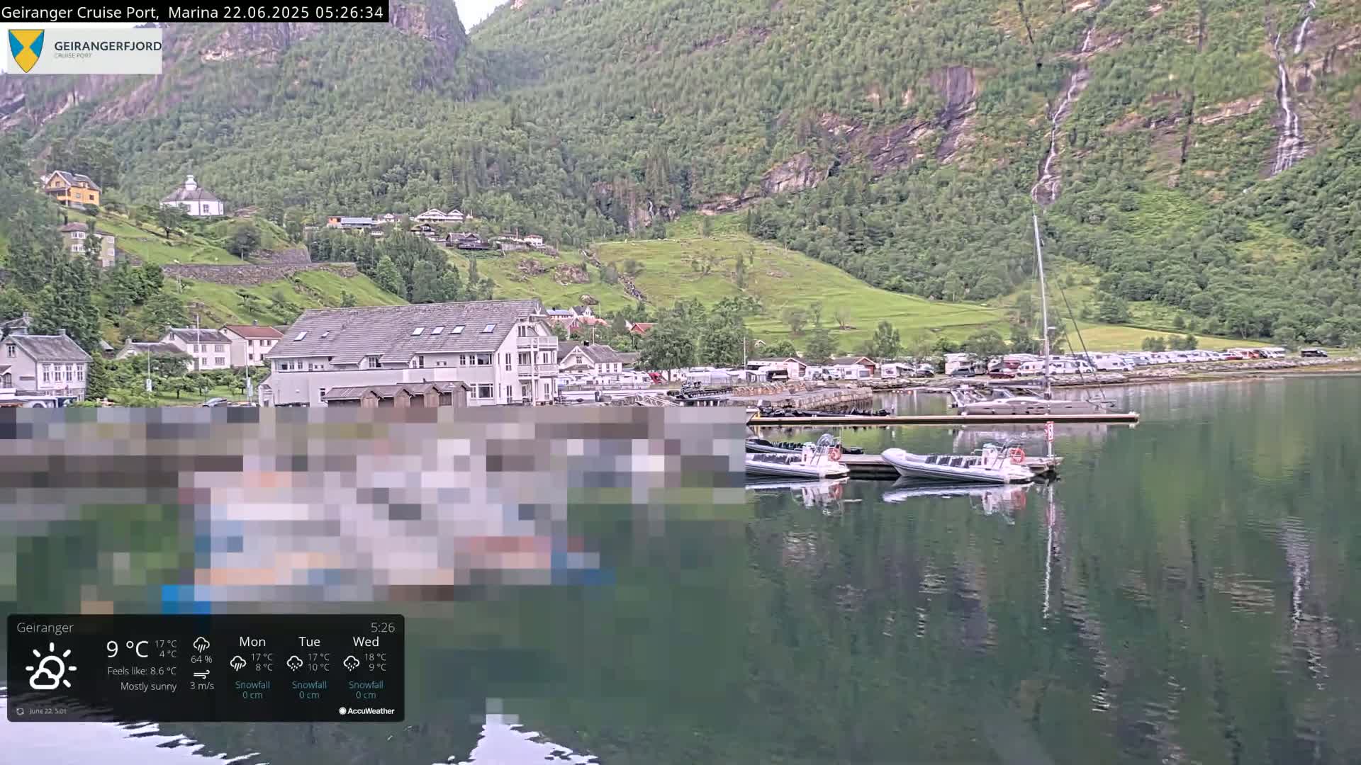 Geiranger Fjord & Cruise Terminal Live Cam -  Stranda, Sunmore, More og Romsdal, Norway