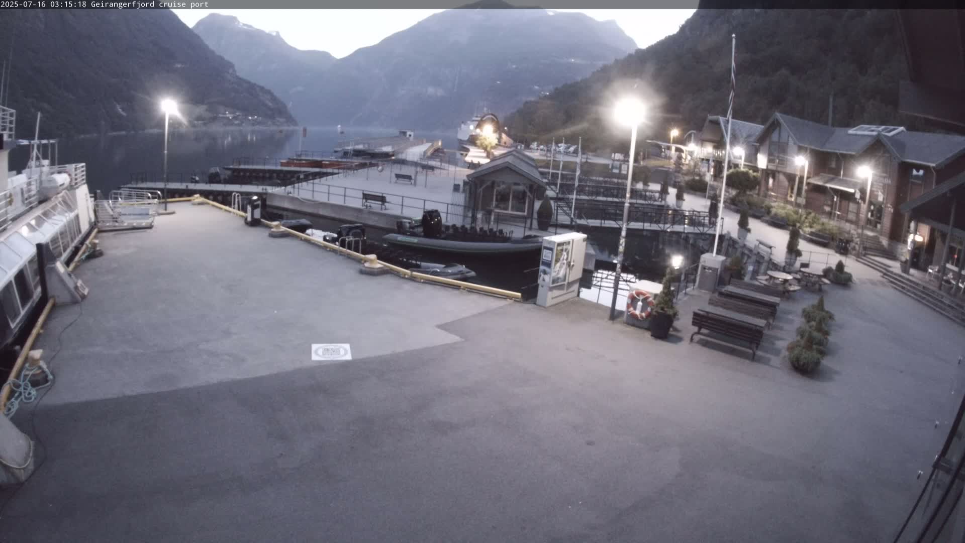 Geiranger Fjord & Cruise Terminal Live Cam -  Stranda, Sunmore, More og Romsdal, Western Norway, Norway