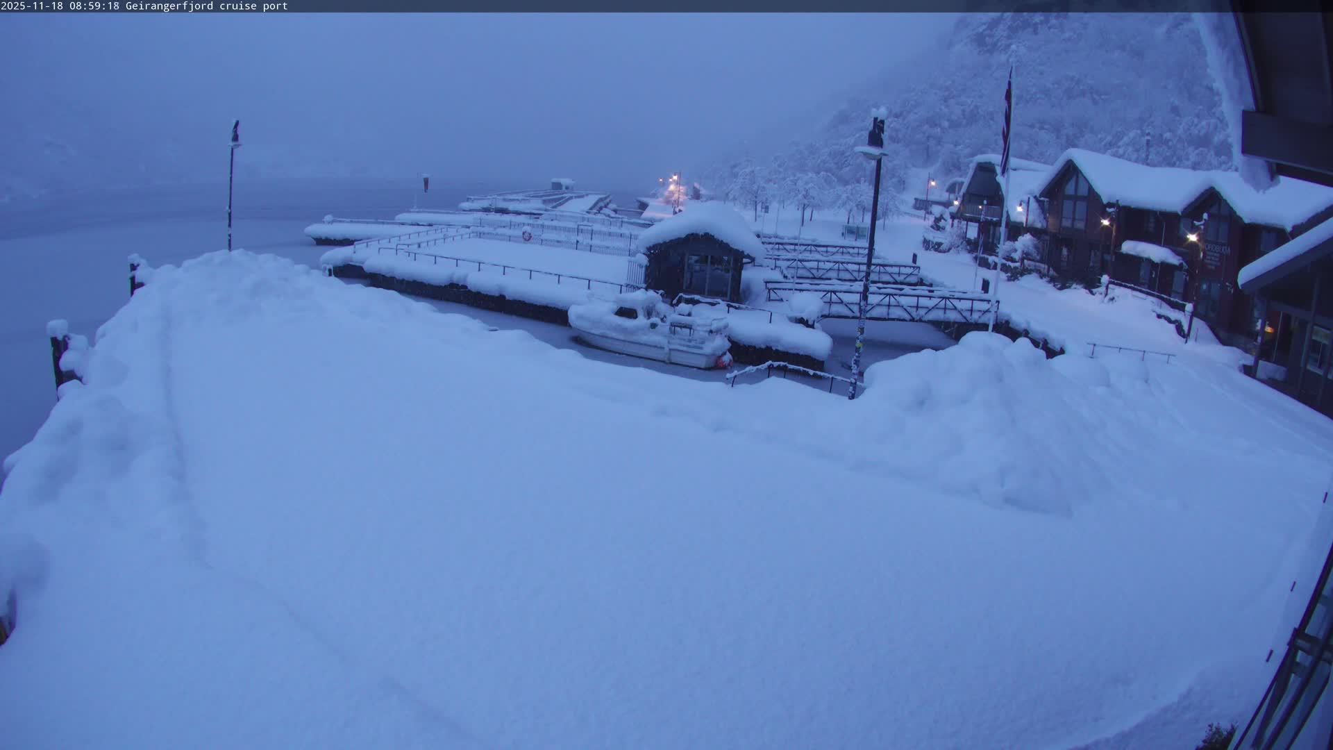 Geiranger Fjord & Cruise Terminal Live Cam -  Stranda, Sunmore, More og Romsdal, Western Norway, Norway
