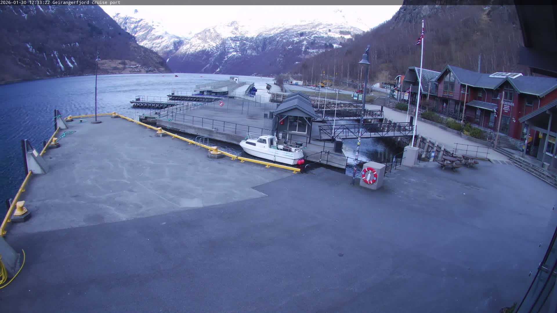 Geiranger Fjord & Cruise Terminal Live Cam -  Stranda, Sunmore, More og Romsdal, Western Norway, Norway