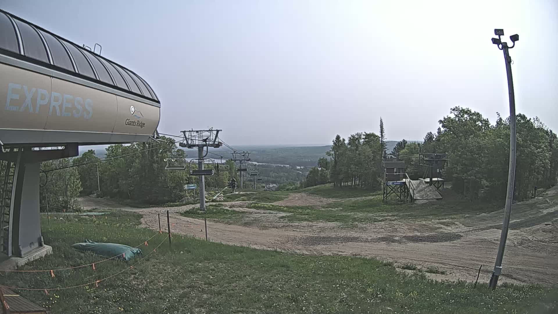 Sabin Lake & Wynee Lake View  from Giants Ridge Cable Car Live Cam - Biwabik, Saint Louis,Minnesota, USA