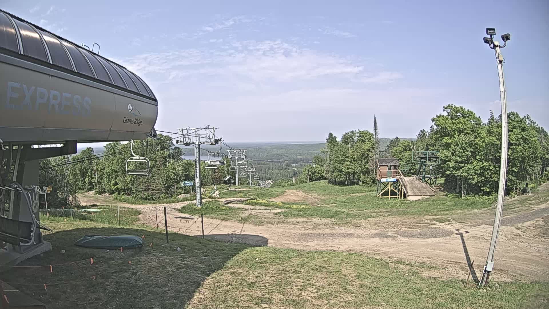 Sabin Lake & Wynee Lake View  from Giants Ridge Cable Car Live Cam - Biwabik, Saint Louis,Minnesota, USA