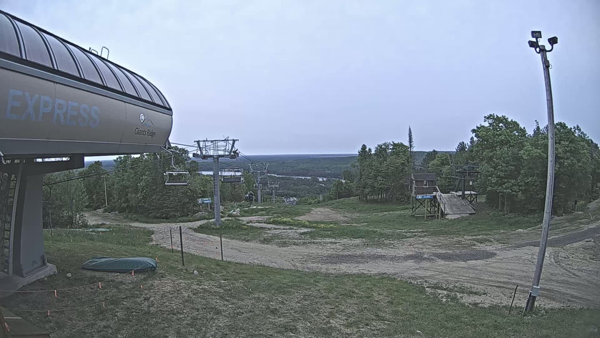 Sabin Lake & Wynee Lake View  from Giants Ridge Cable Car Live Cam - Biwabik, Saint Louis,Minnesota, USA