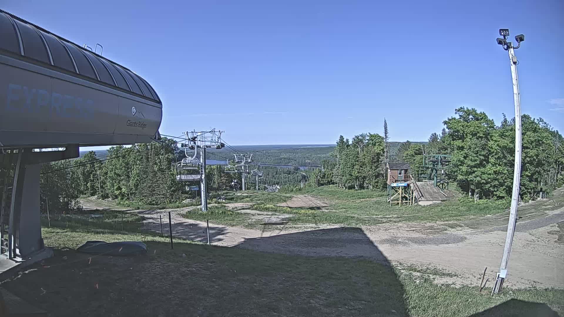 Sabin Lake & Wynee Lake View  from Giants Ridge Cable Car Live Cam - Biwabik, Saint Louis,Minnesota, USA