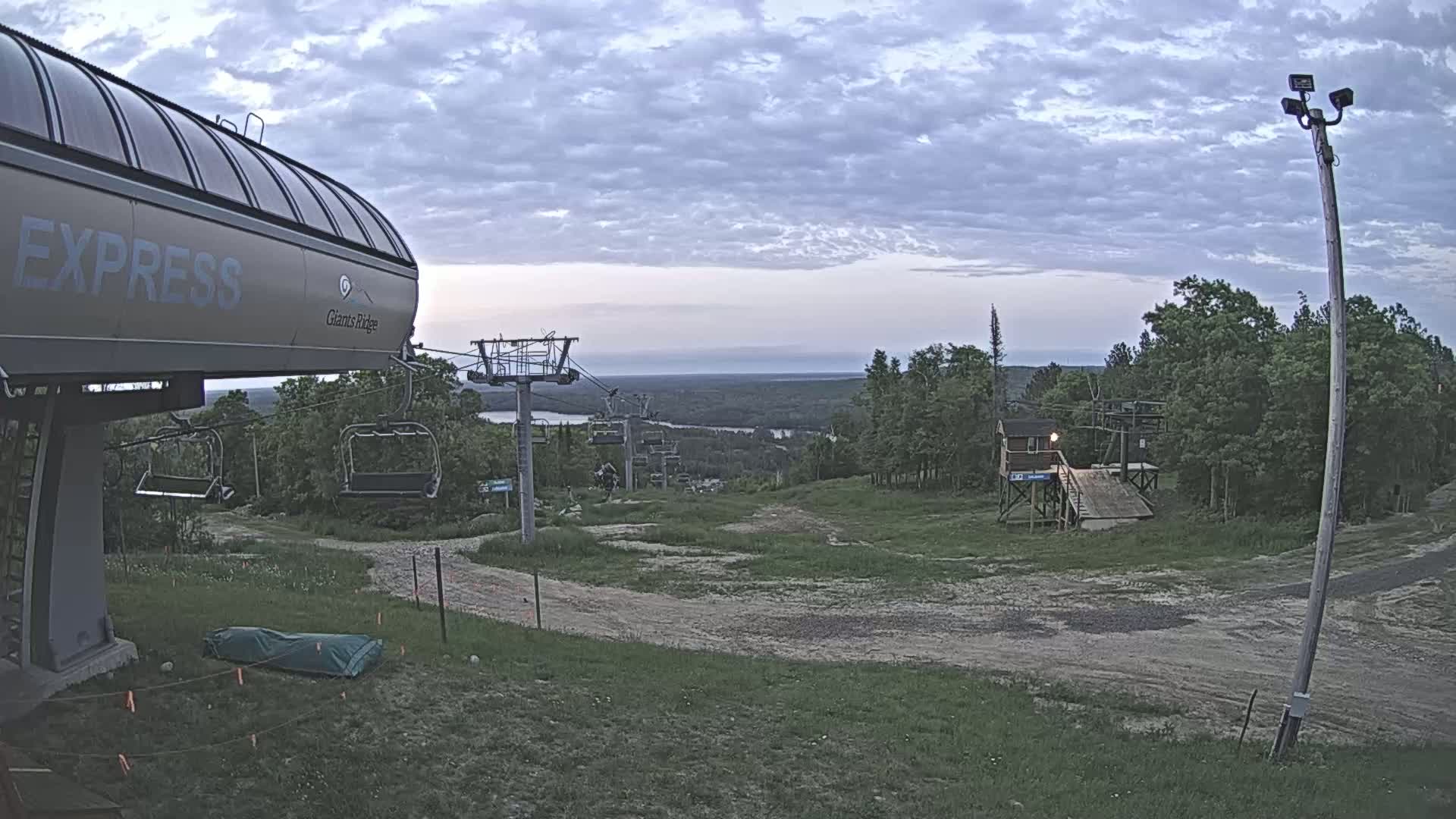 Sabin Lake & Wynee Lake View  from Giants Ridge Cable Car Live Cam - Biwabik, Saint Louis,Minnesota, USA