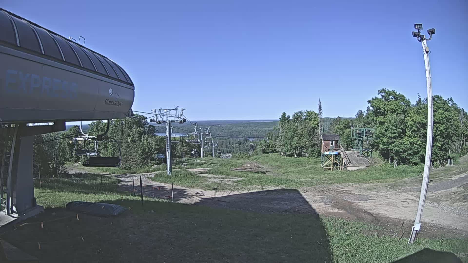 Sabin Lake & Wynee Lake View  from Giants Ridge Cable Car Live Cam - Biwabik, Saint Louis,Minnesota, USA