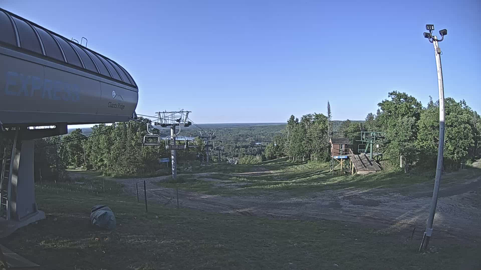Sabin Lake & Wynee Lake View  from Giants Ridge Cable Car Live Cam - Biwabik, Saint Louis,Minnesota, USA