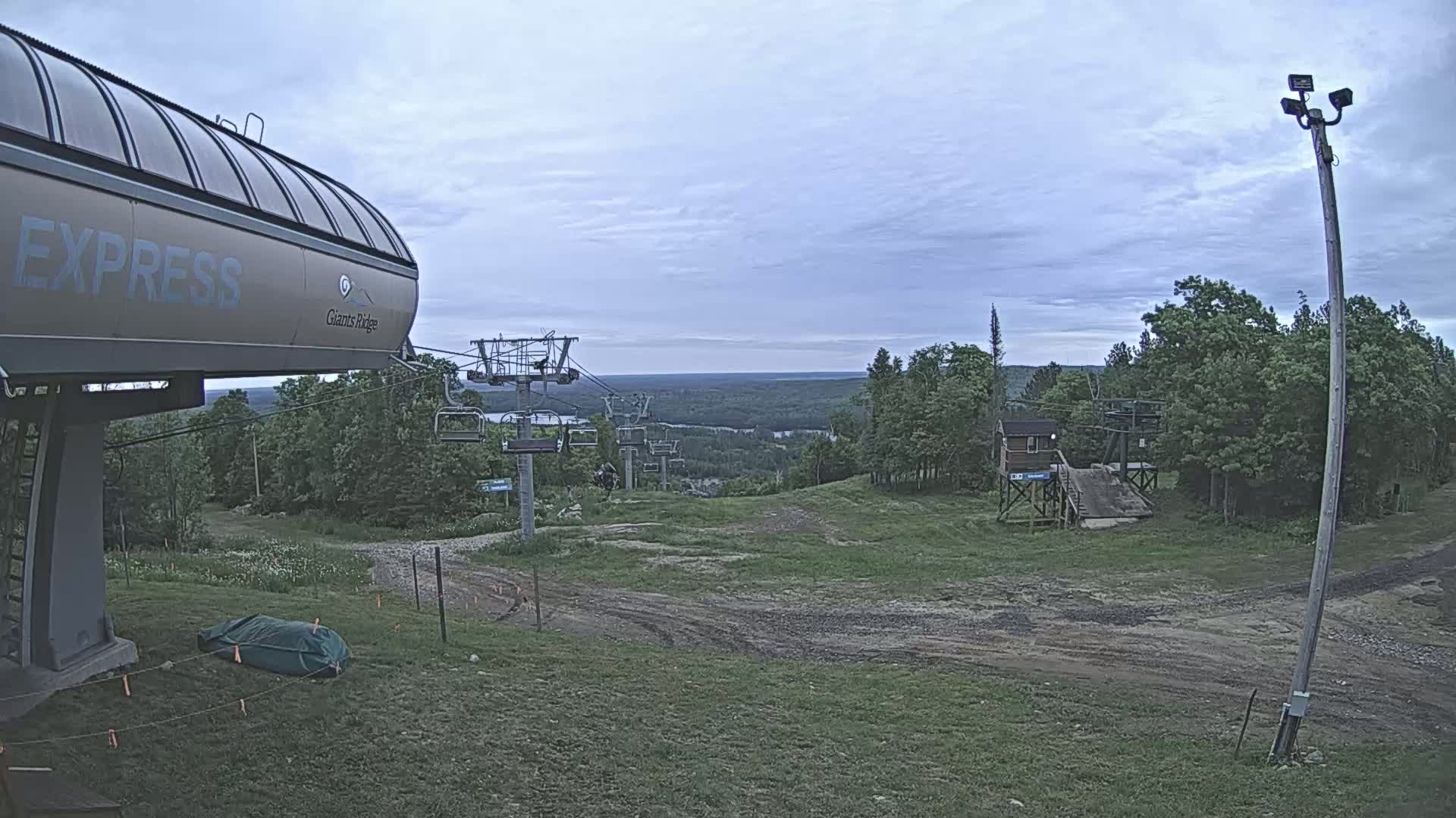 Sabin Lake & Wynee Lake View  from Giants Ridge Cable Car Live Cam - Biwabik, Saint Louis,Minnesota, USA