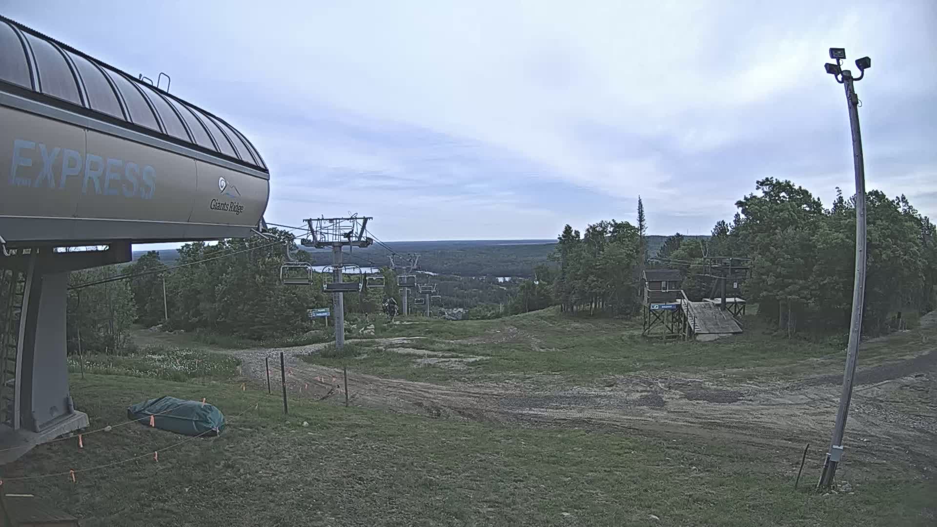 Sabin Lake & Wynee Lake View  from Giants Ridge Cable Car Live Cam - Biwabik, Saint Louis,Minnesota, USA