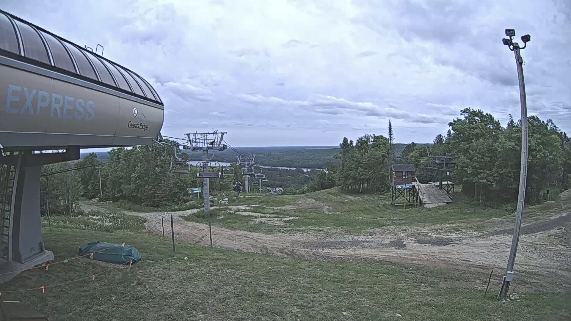 Sabin Lake & Wynee Lake View  from Giants Ridge Cable Car Live Cam - Biwabik, Saint Louis,Minnesota, USA