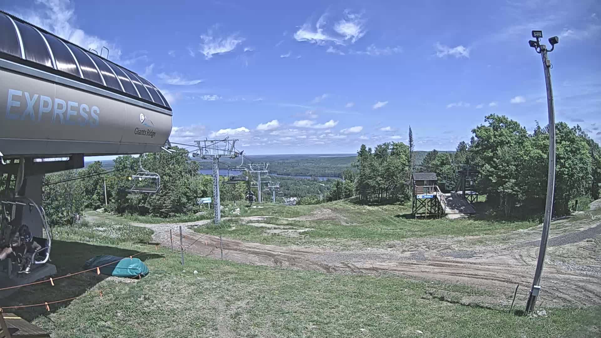 Sabin Lake & Wynee Lake View  from Giants Ridge Cable Car Live Cam - Biwabik, Saint Louis,Minnesota, USA