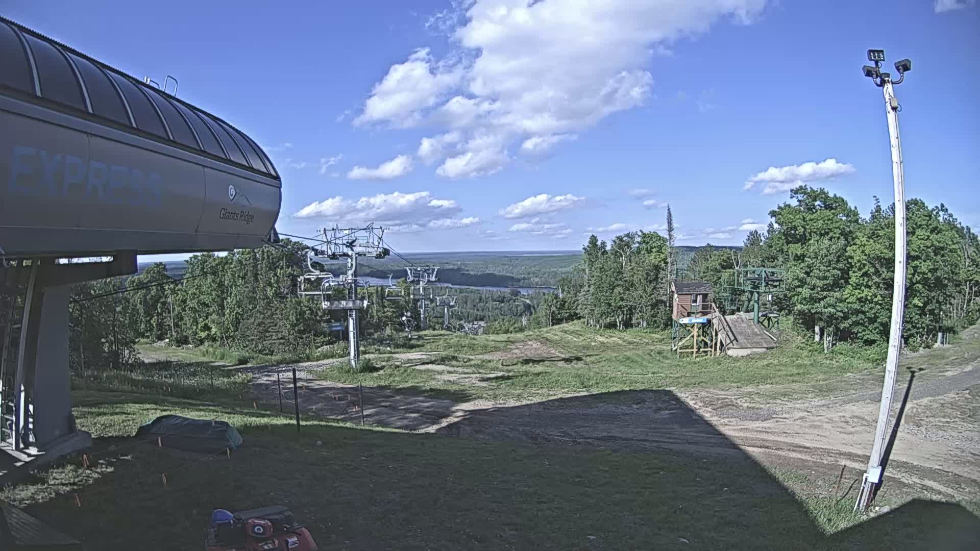 Sabin Lake & Wynee Lake View  from Giants Ridge Cable Car Live Cam - Biwabik, Saint Louis,Minnesota, USA