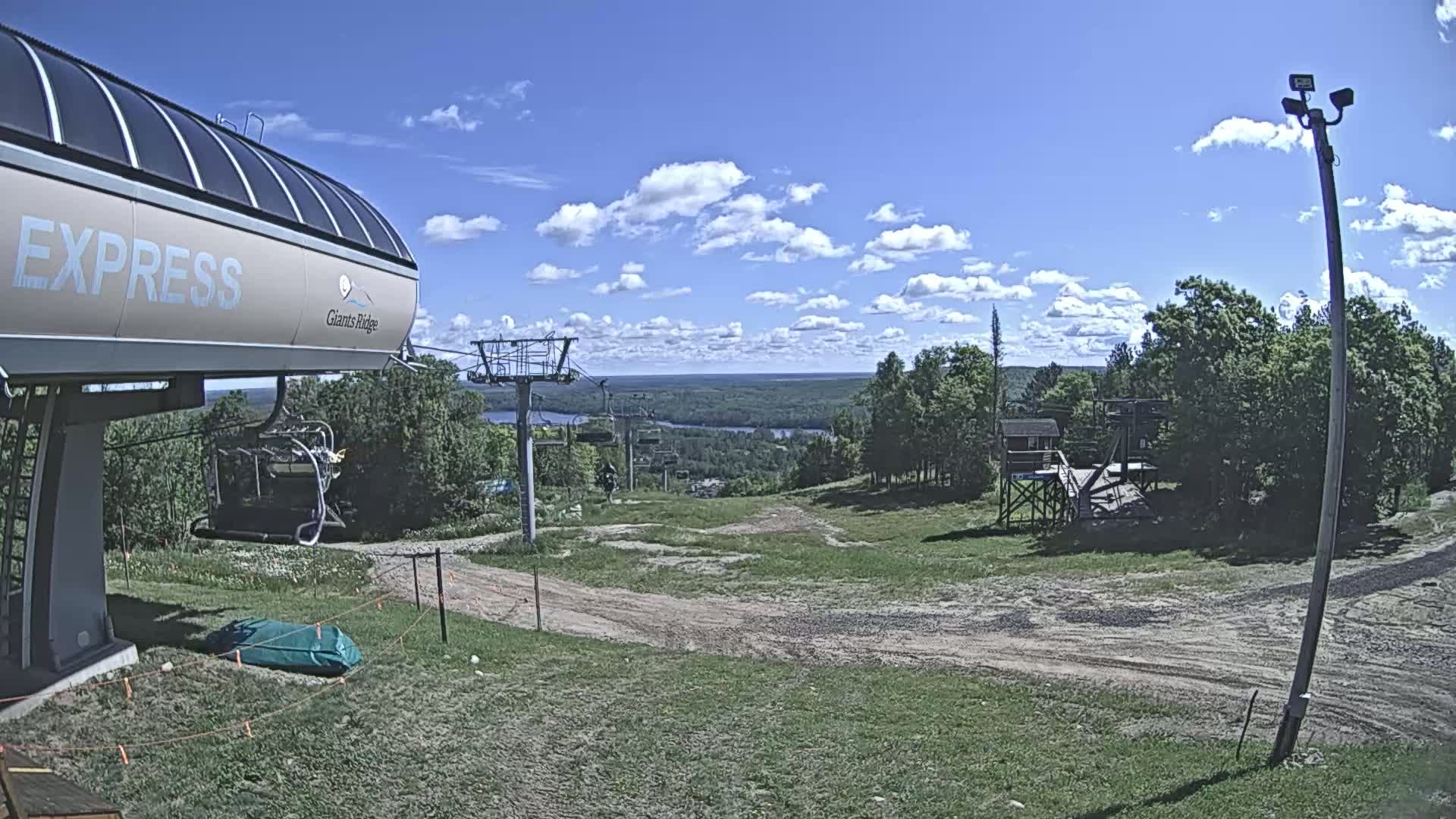 Sabin Lake & Wynee Lake View  from Giants Ridge Cable Car Live Cam - Biwabik, Saint Louis,Minnesota, USA