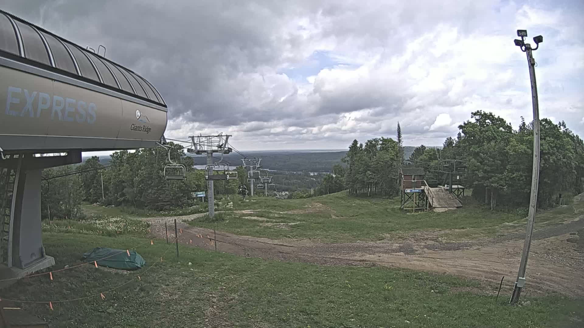 Sabin Lake & Wynee Lake View  from Giants Ridge Cable Car Live Cam - Biwabik, Saint Louis,Minnesota, USA