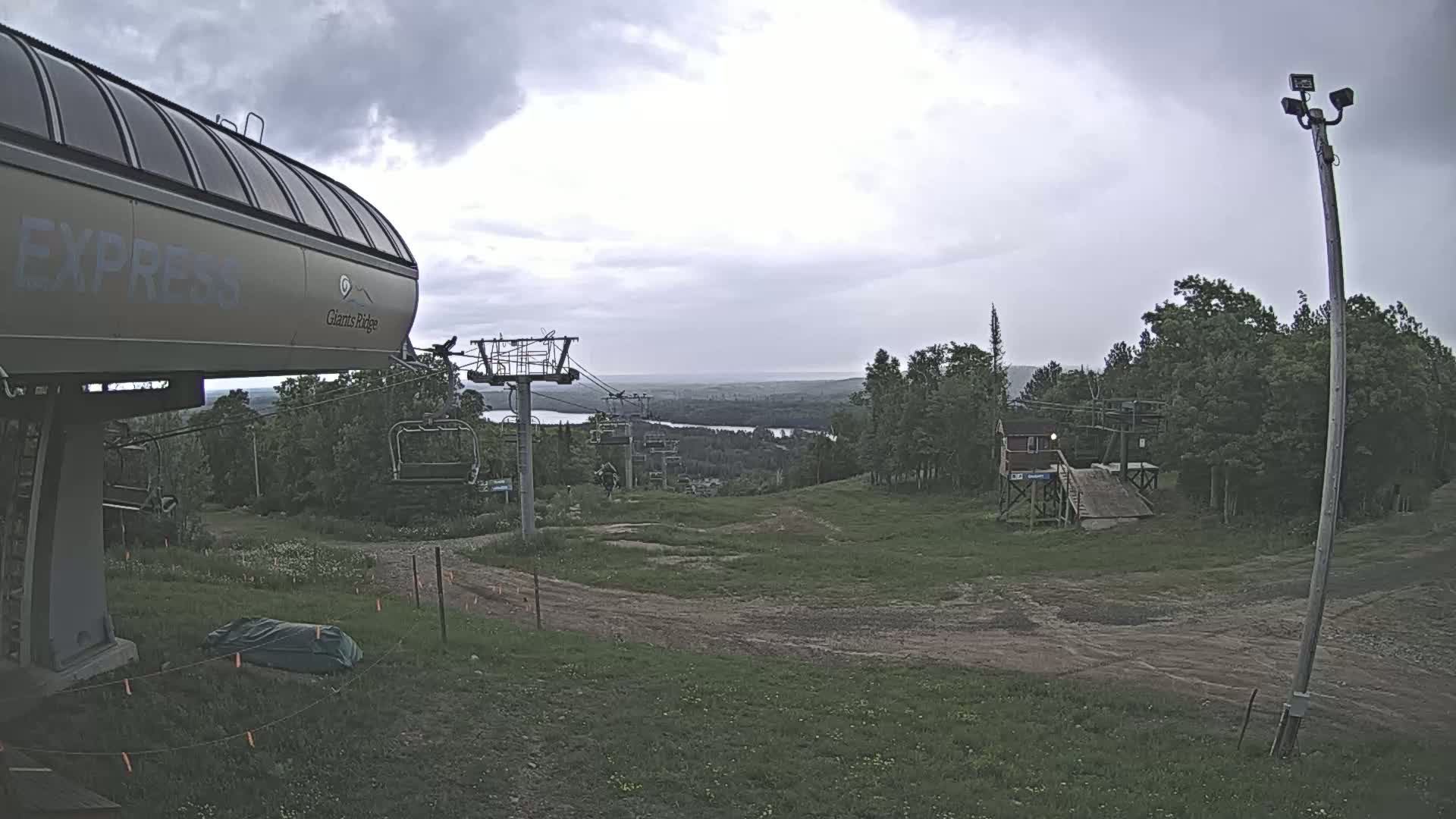 Sabin Lake & Wynee Lake View  from Giants Ridge Cable Car Live Cam - Biwabik, Saint Louis,Minnesota, USA