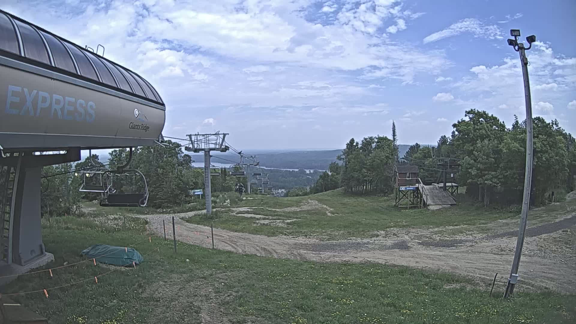 Sabin Lake & Wynee Lake View  from Giants Ridge Cable Car Live Cam - Biwabik, Saint Louis,Minnesota, USA