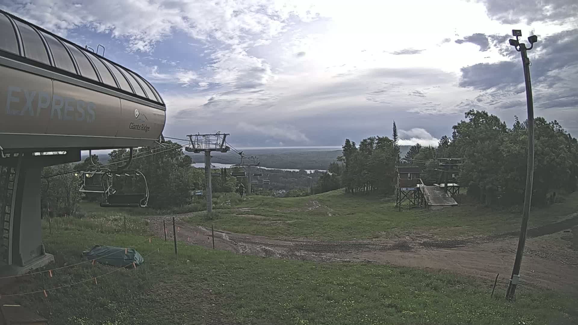 Sabin Lake & Wynee Lake View  from Giants Ridge Cable Car Live Cam - Biwabik, Saint Louis,Minnesota, USA