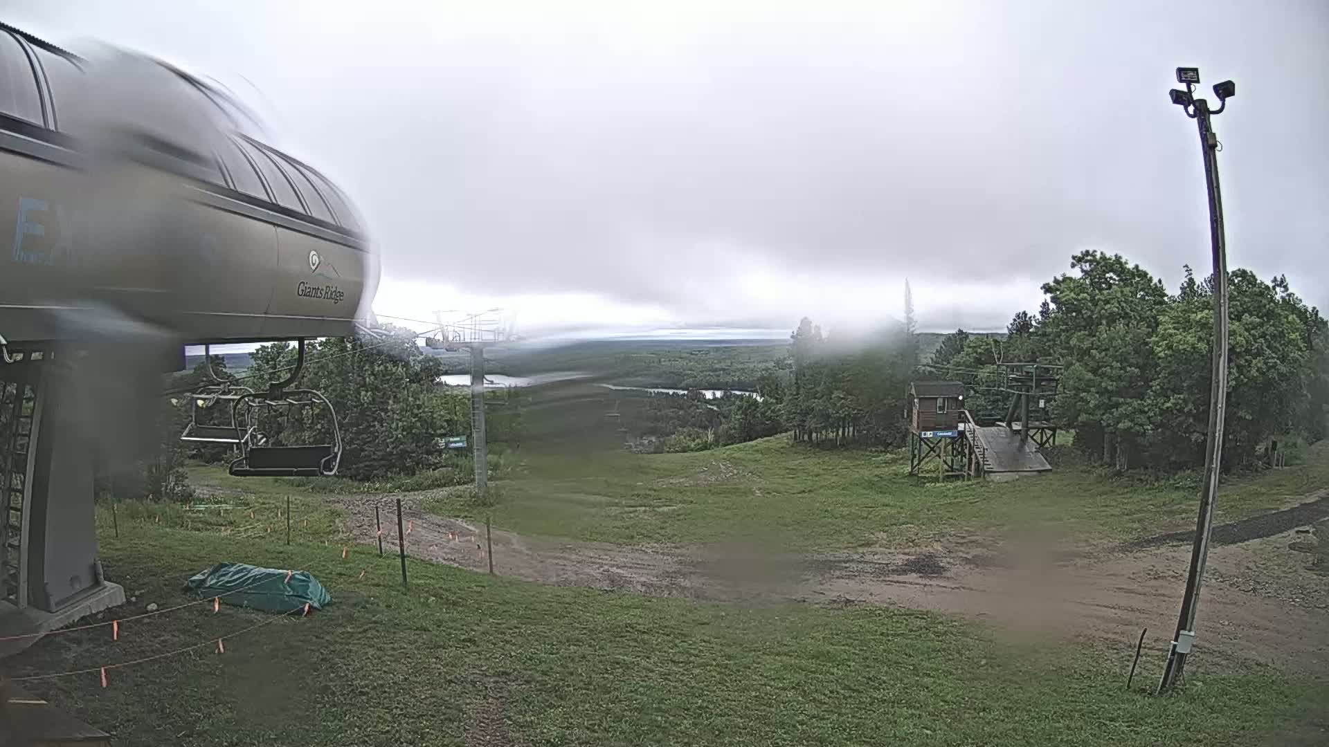 Sabin Lake & Wynee Lake View  from Giants Ridge Cable Car Live Cam - Biwabik, Saint Louis,Minnesota, USA
