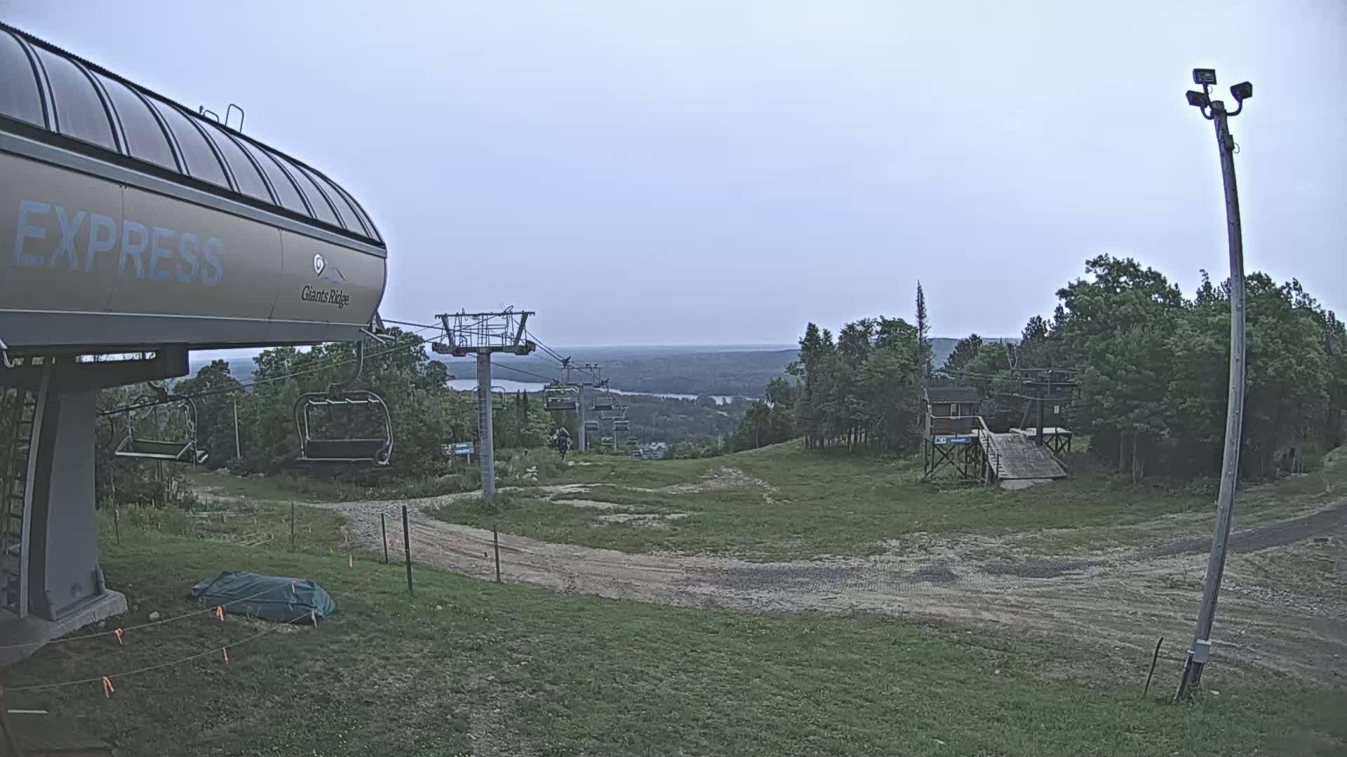 Sabin Lake & Wynee Lake View  from Giants Ridge Cable Car Live Cam - Biwabik, Saint Louis,Minnesota, USA