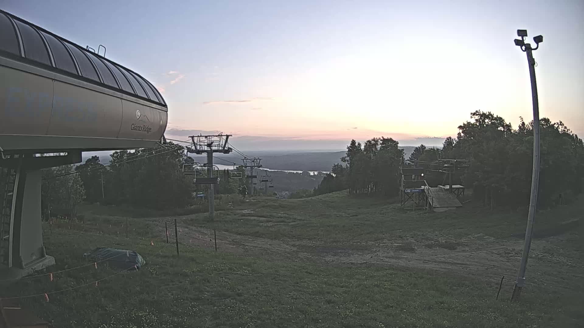 Sabin Lake & Wynee Lake View  from Giants Ridge Cable Car Live Cam - Biwabik, Saint Louis,Minnesota, USA