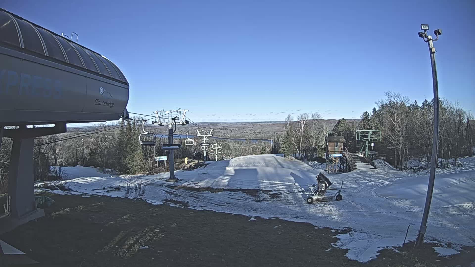 Sabin Lake & Wynee Lake View  from Giants Ridge Cable Car Live Cam - Biwabik, Saint Louis,Minnesota, USA