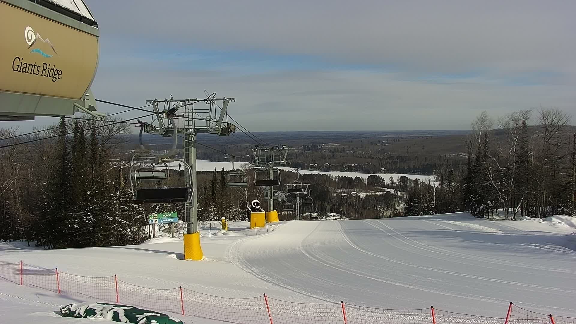 Sabin Lake & Wynee Lake View  from Giants Ridge Cable Car Live Cam - Biwabik, Saint Louis,Minnesota, USA