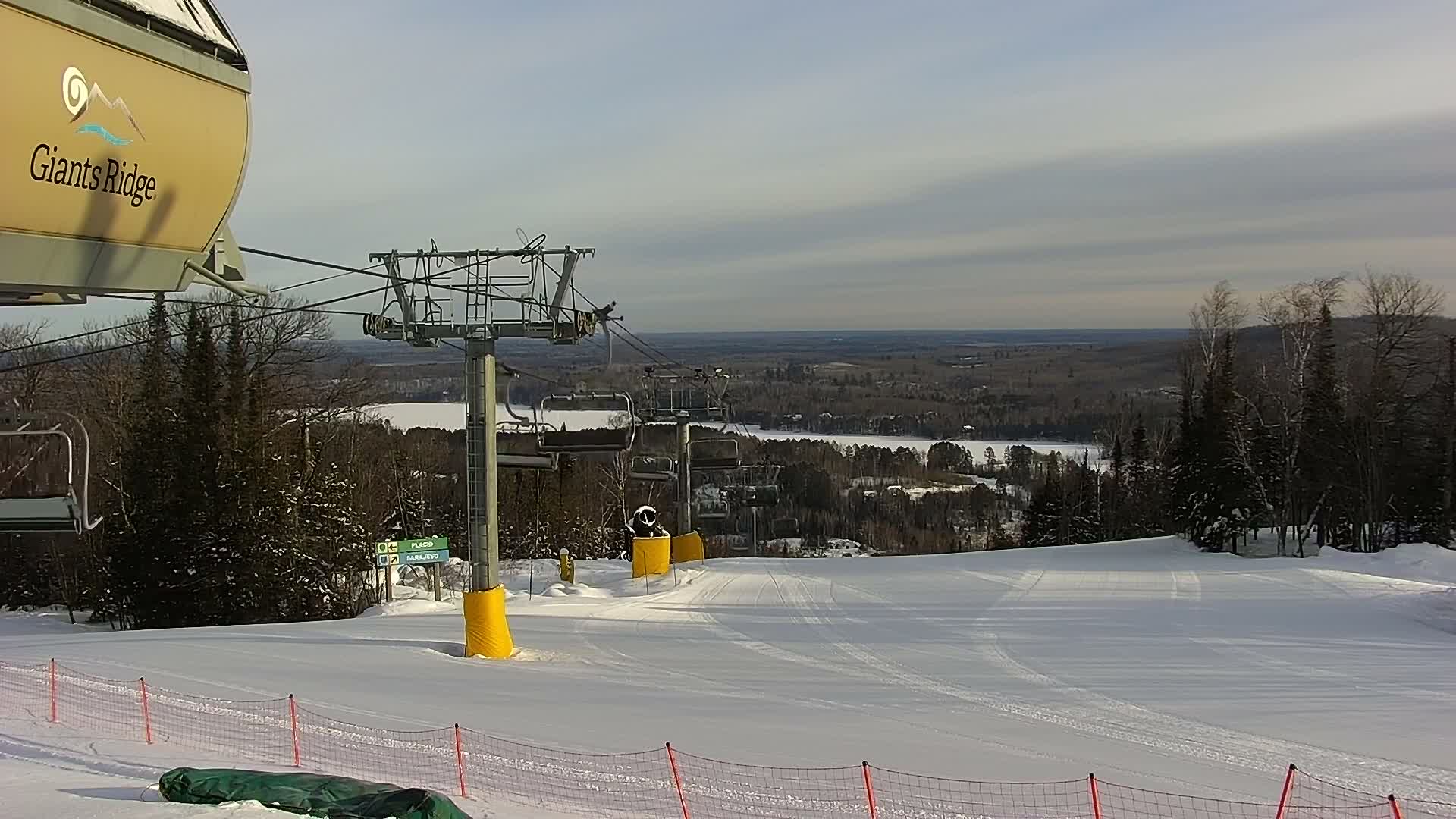 Sabin Lake & Wynee Lake View  from Giants Ridge Cable Car Live Cam - Biwabik, Saint Louis,Minnesota, USA