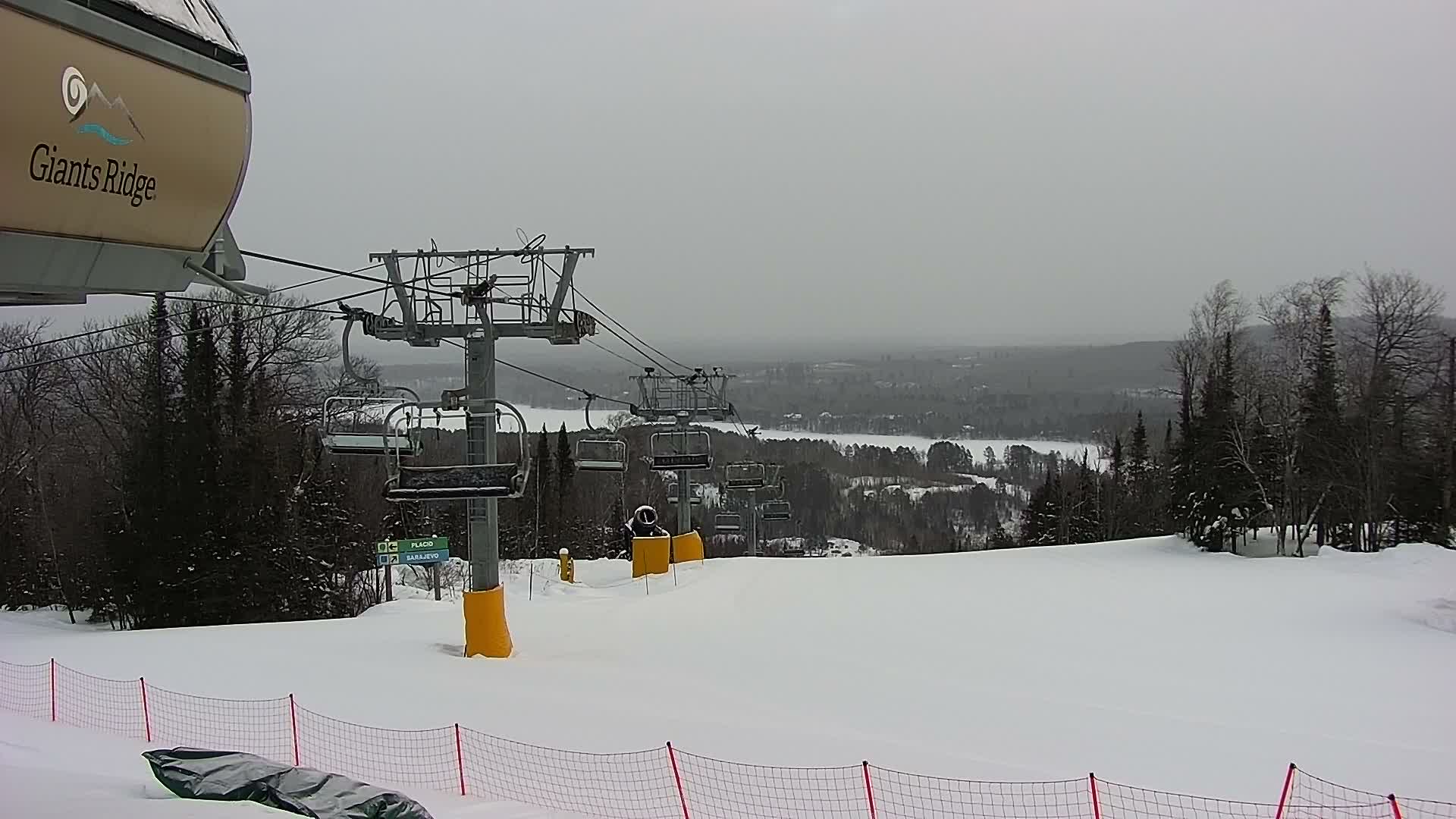 Sabin Lake & Wynee Lake View  from Giants Ridge Cable Car Live Cam - Biwabik, Saint Louis,Minnesota, USA