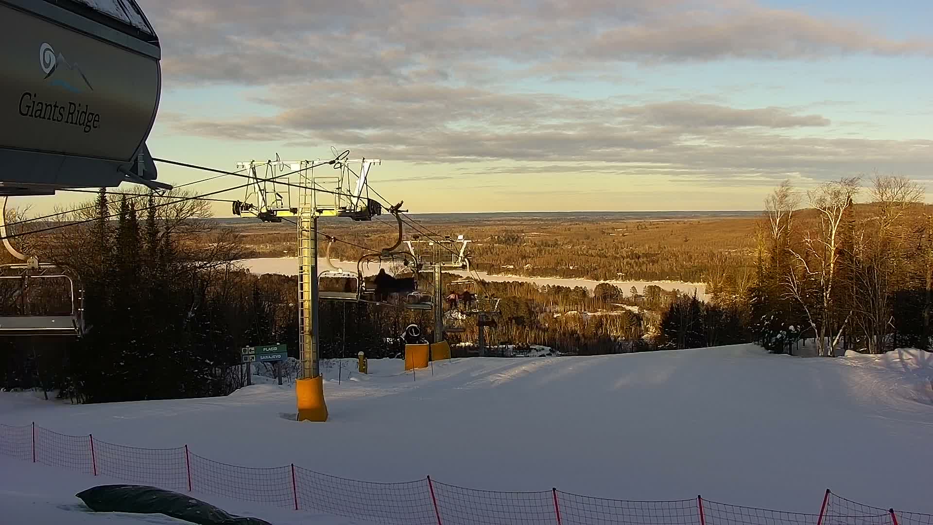 Sabin Lake & Wynee Lake View  from Giants Ridge Cable Car Live Cam - Biwabik, Saint Louis,Minnesota, USA