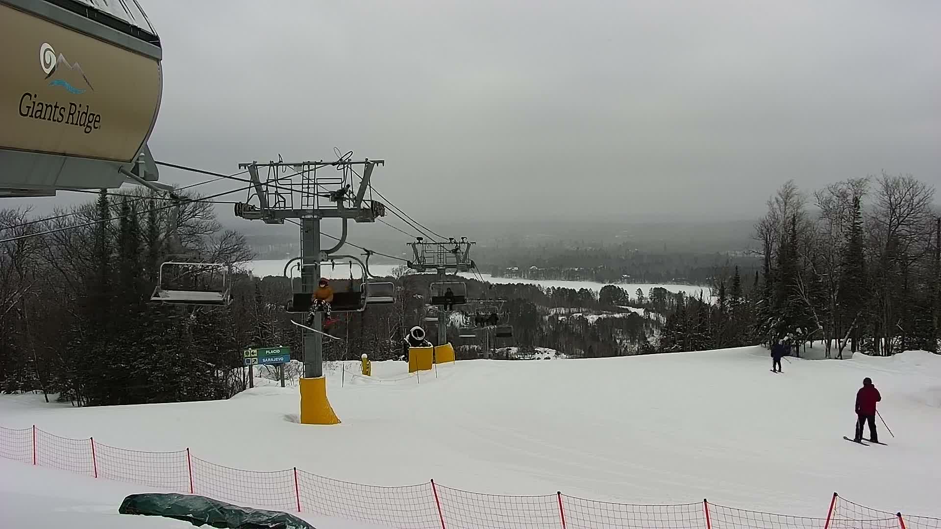 Sabin Lake & Wynee Lake View  from Giants Ridge Cable Car Live Cam - Biwabik, Saint Louis,Minnesota, USA