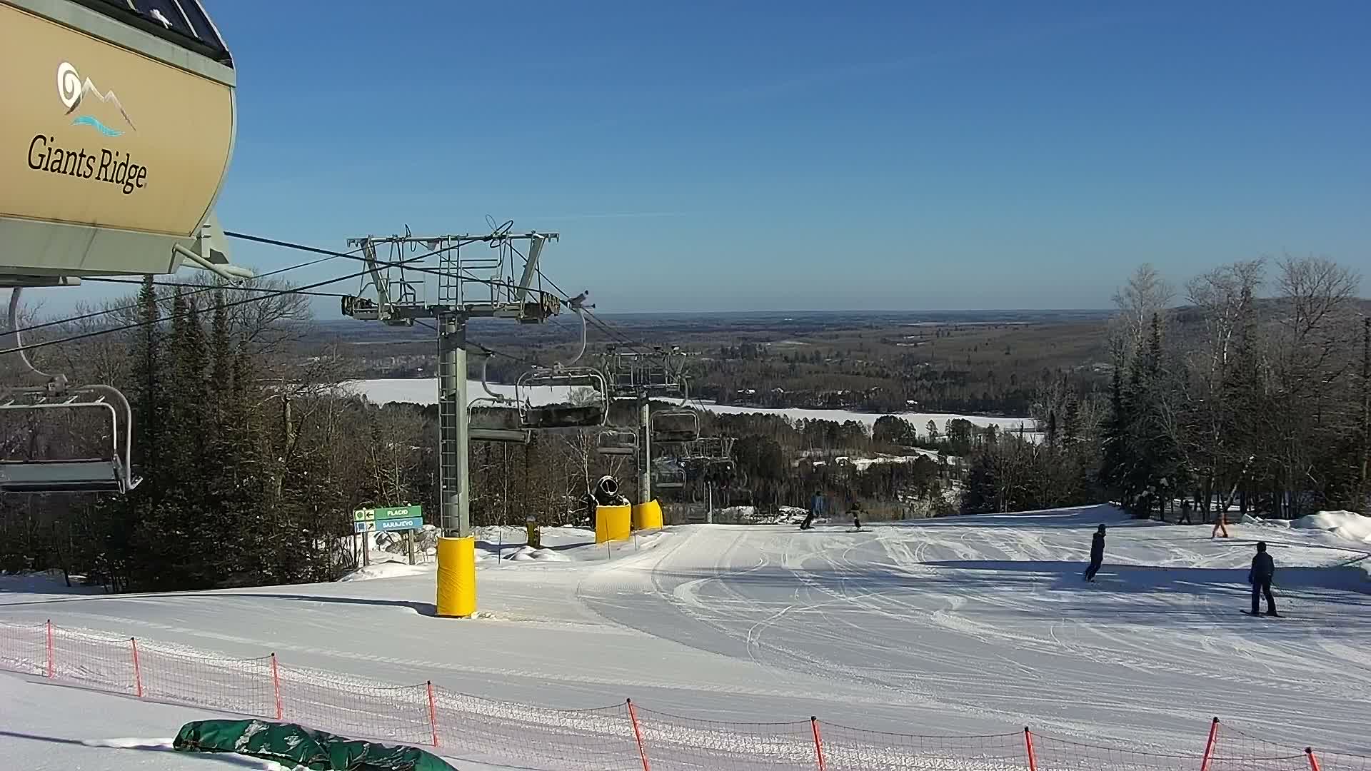 Sabin Lake & Wynee Lake View  from Giants Ridge Cable Car Live Cam - Biwabik, Saint Louis,Minnesota, USA