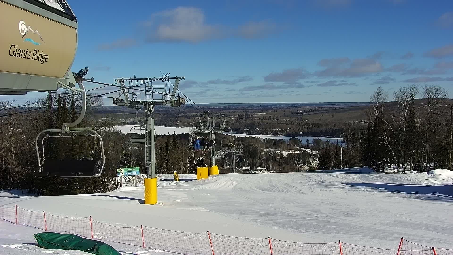 Sabin Lake & Wynee Lake View  from Giants Ridge Cable Car Live Cam - Biwabik, Saint Louis,Minnesota, USA