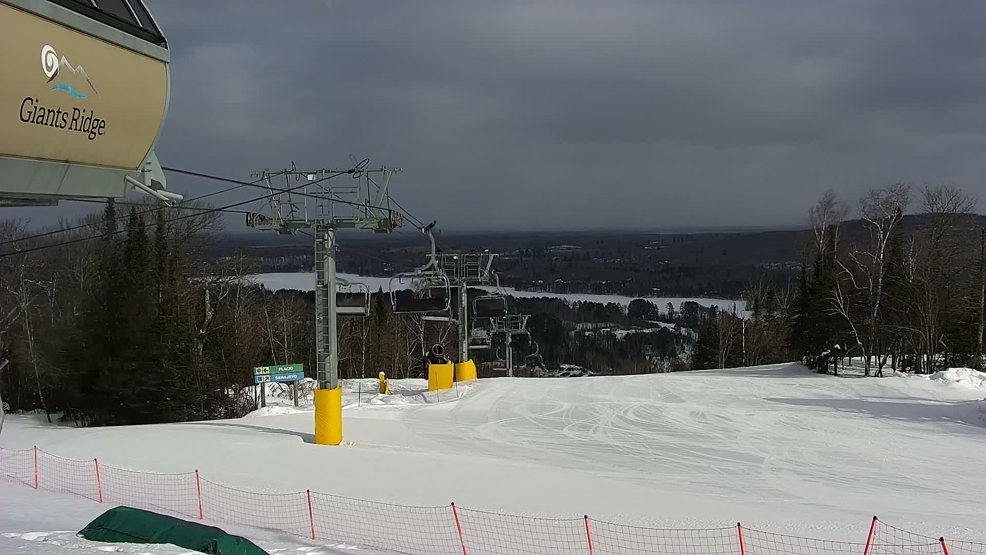 Sabin Lake & Wynee Lake View  from Giants Ridge Cable Car Live Cam - Biwabik, Saint Louis,Minnesota, USA