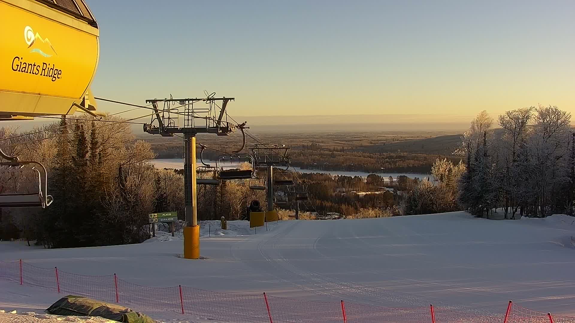 Sabin Lake & Wynee Lake View  from Giants Ridge Cable Car Live Cam - Biwabik, Saint Louis,Minnesota, USA