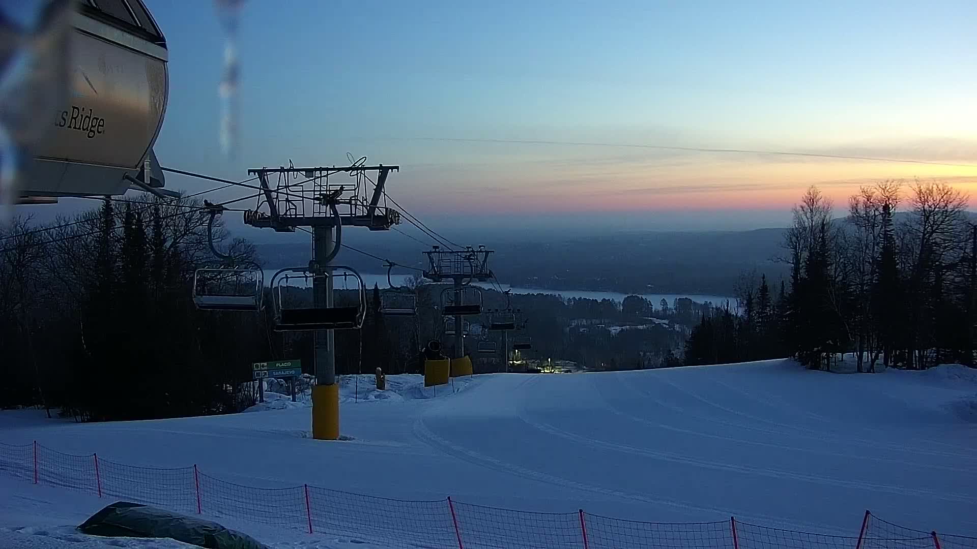 Sabin Lake & Wynee Lake View  from Giants Ridge Cable Car Live Cam - Biwabik, Saint Louis,Minnesota, USA