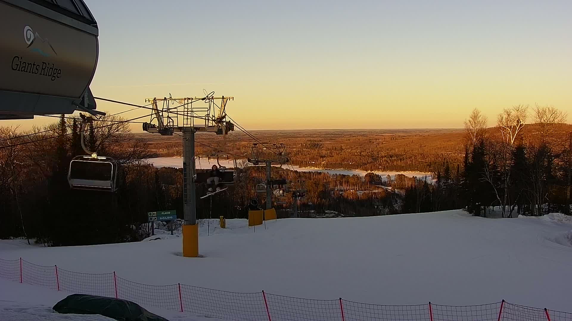 Sabin Lake & Wynee Lake View  from Giants Ridge Cable Car Live Cam - Biwabik, Saint Louis,Minnesota, USA