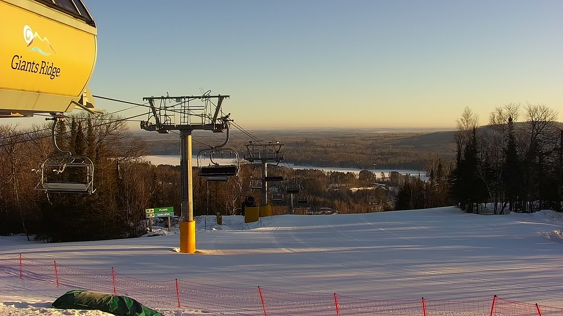 Sabin Lake & Wynee Lake View  from Giants Ridge Cable Car Live Cam - Biwabik, Saint Louis,Minnesota, USA