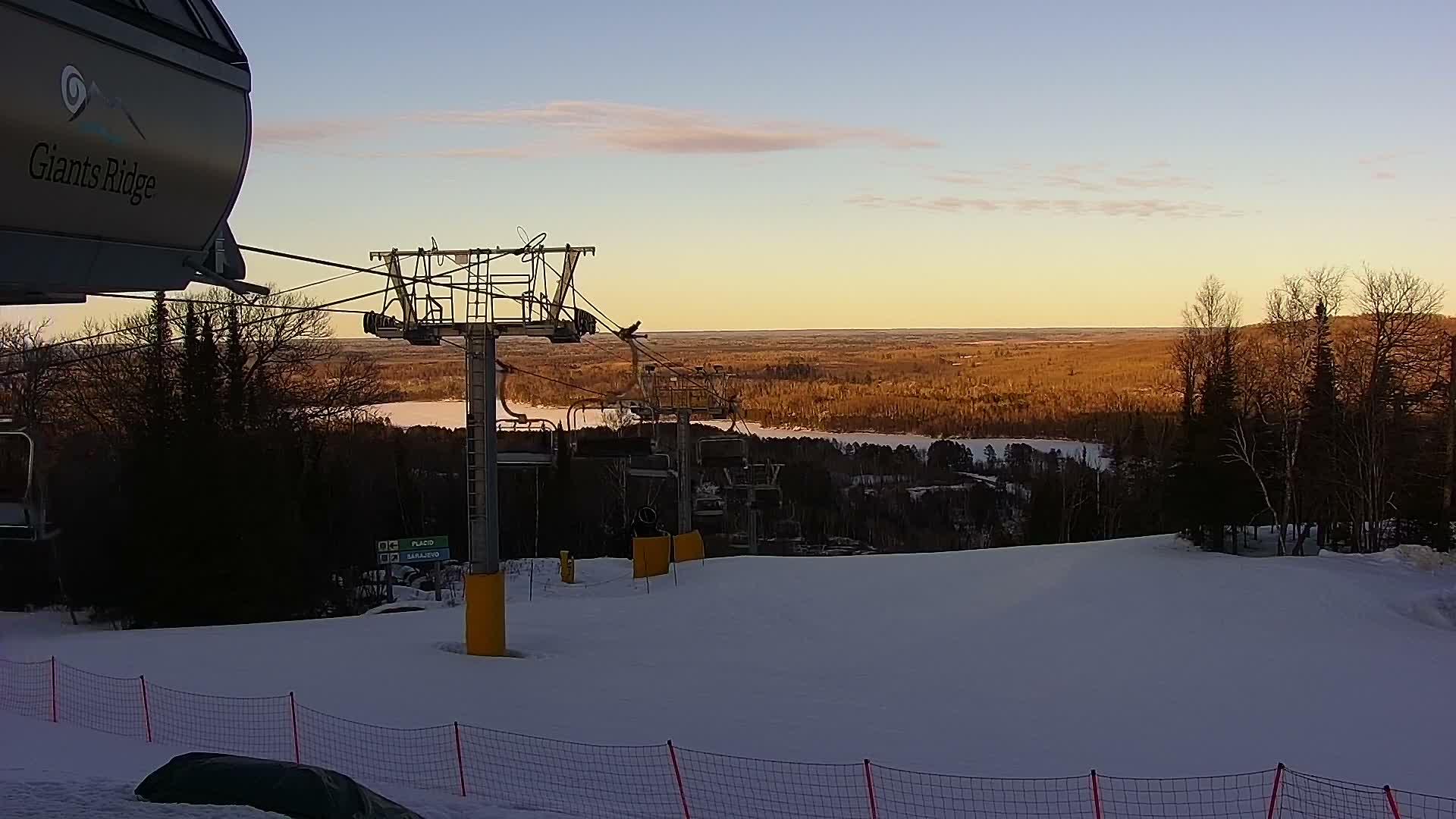 Sabin Lake & Wynee Lake View  from Giants Ridge Cable Car Live Cam - Biwabik, Saint Louis,Minnesota, USA