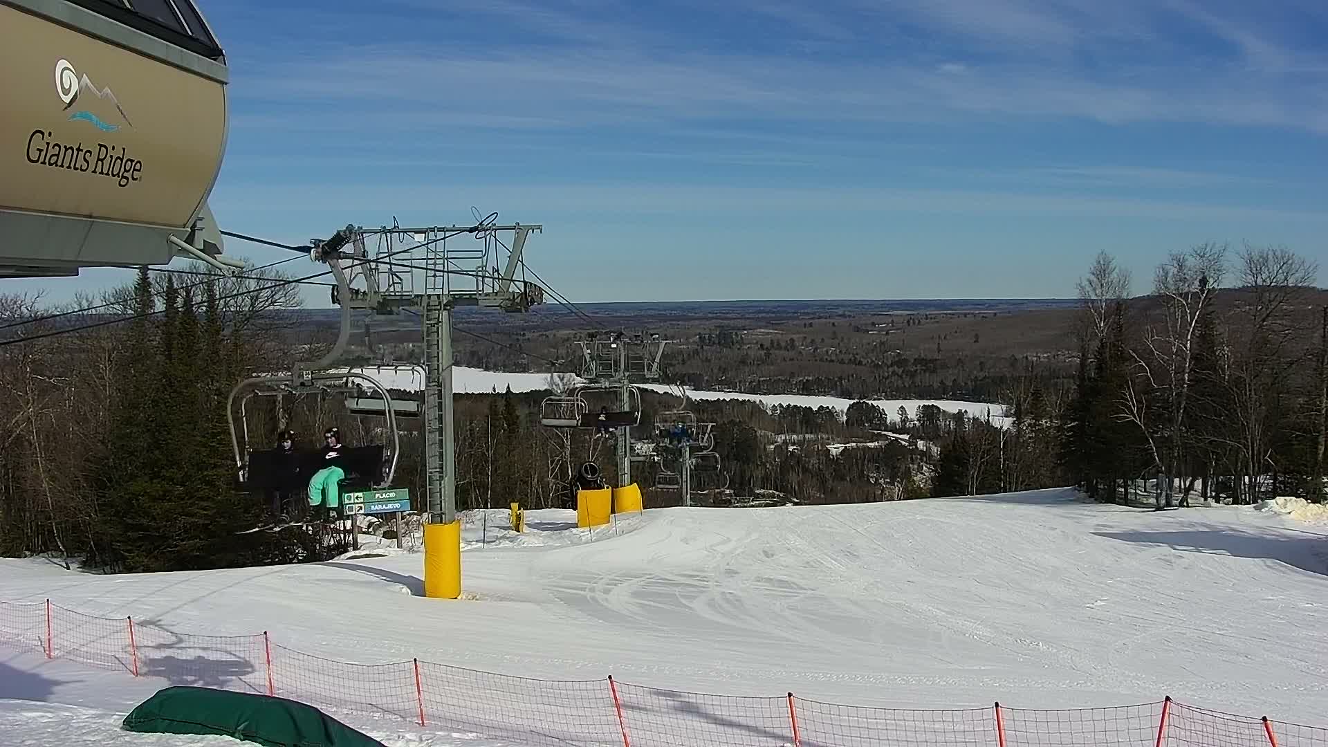 Sabin Lake & Wynee Lake View  from Giants Ridge Cable Car Live Cam - Biwabik, Saint Louis,Minnesota, USA