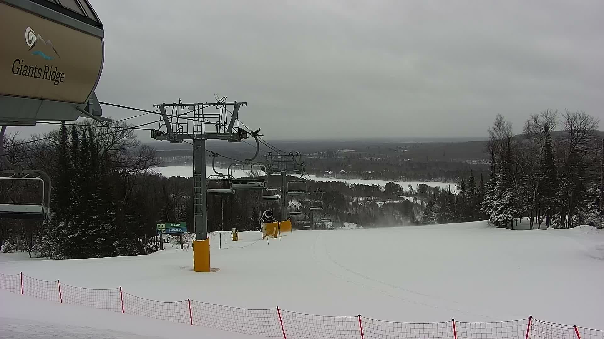 Sabin Lake & Wynee Lake View  from Giants Ridge Cable Car Live Cam - Biwabik, Saint Louis,Minnesota, USA