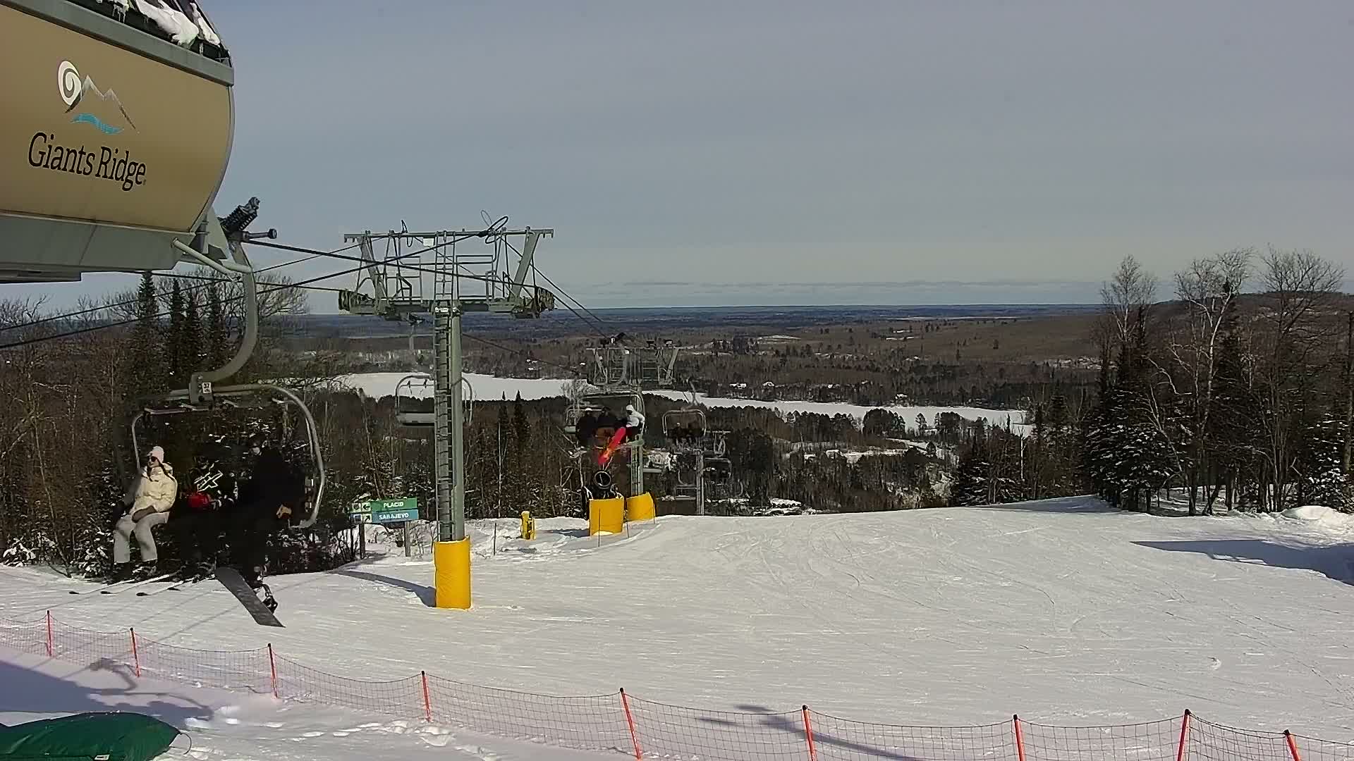 Sabin Lake & Wynee Lake View  from Giants Ridge Cable Car Live Cam - Biwabik, Saint Louis,Minnesota, USA
