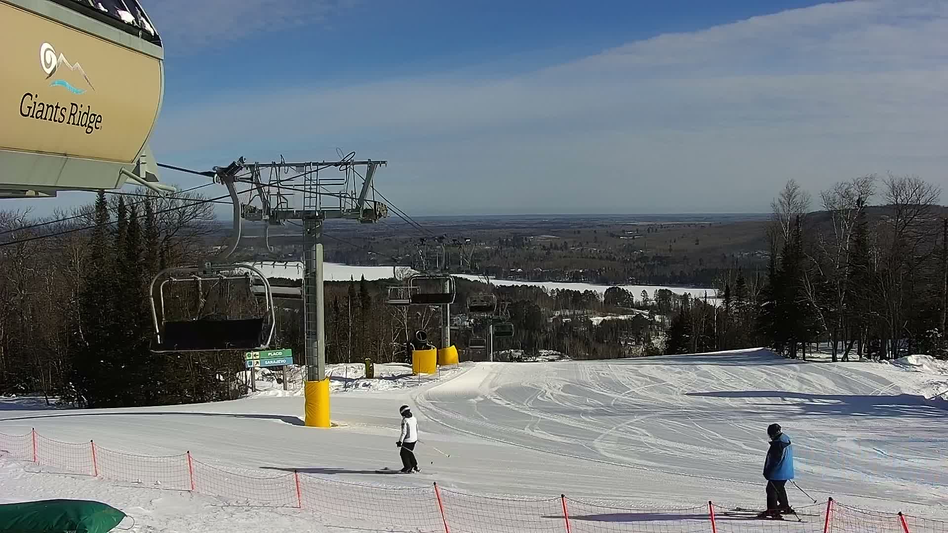 Sabin Lake & Wynee Lake View  from Giants Ridge Cable Car Live Cam - Biwabik, Saint Louis,Minnesota, USA