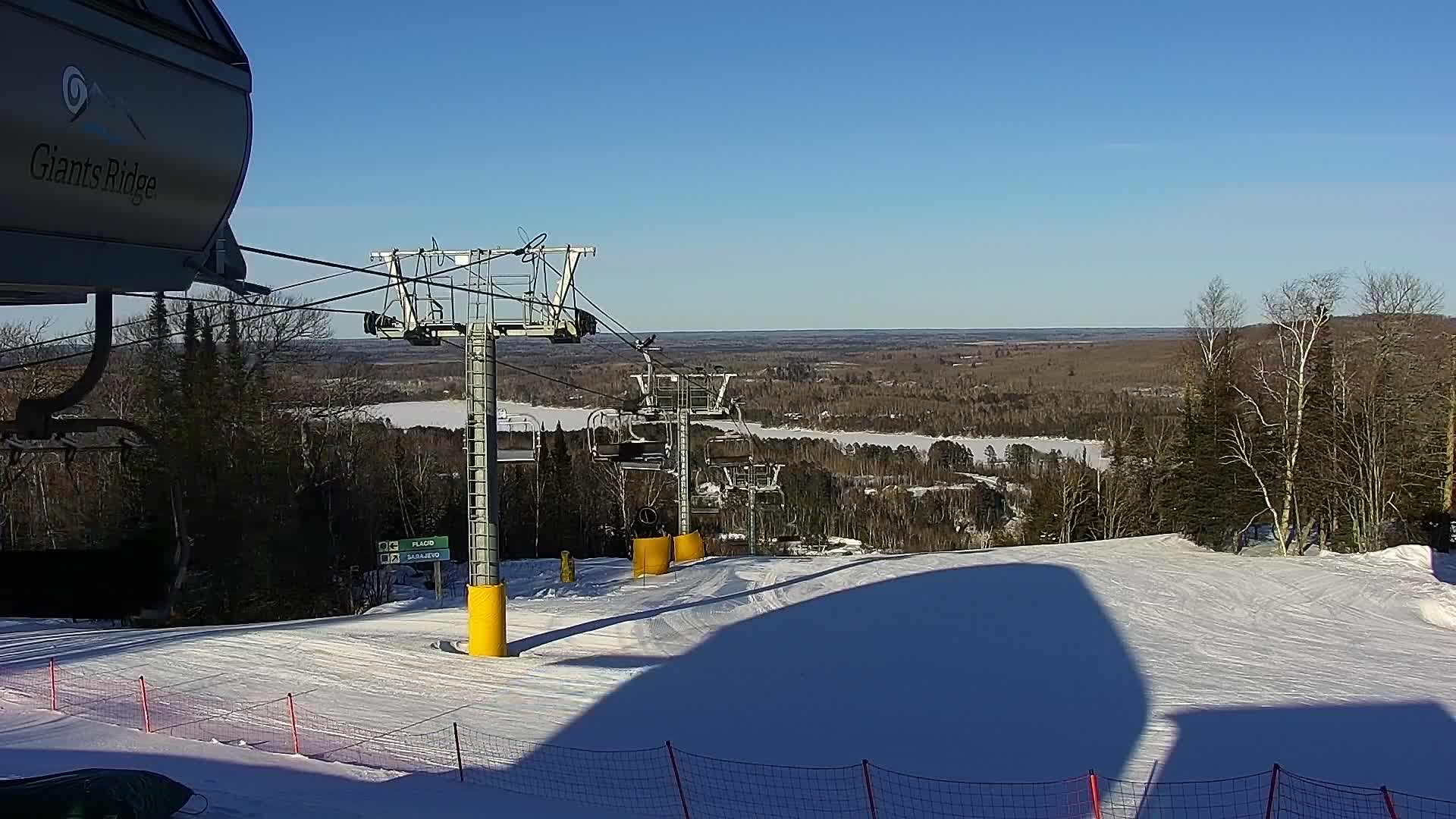Sabin Lake & Wynee Lake View  from Giants Ridge Cable Car Live Cam - Biwabik, Saint Louis,Minnesota, USA