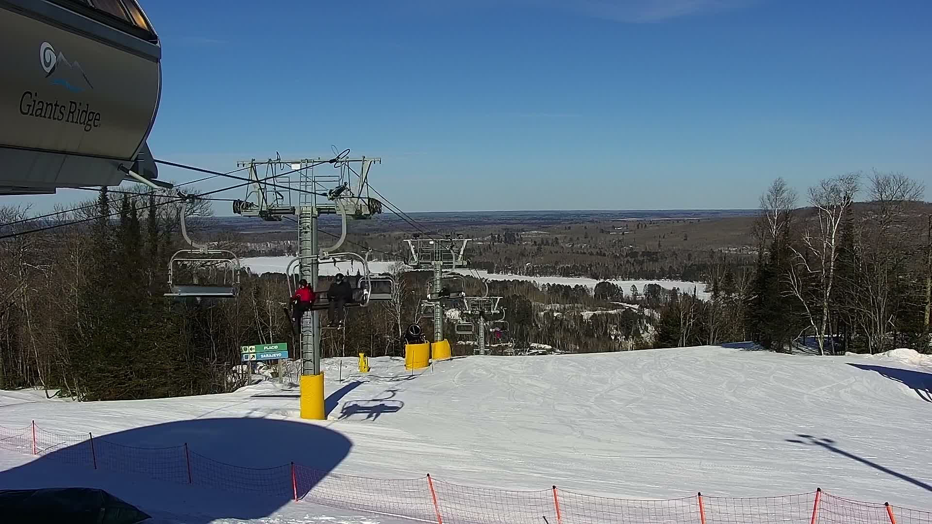Sabin Lake & Wynee Lake View  from Giants Ridge Cable Car Live Cam - Biwabik, Saint Louis,Minnesota, USA