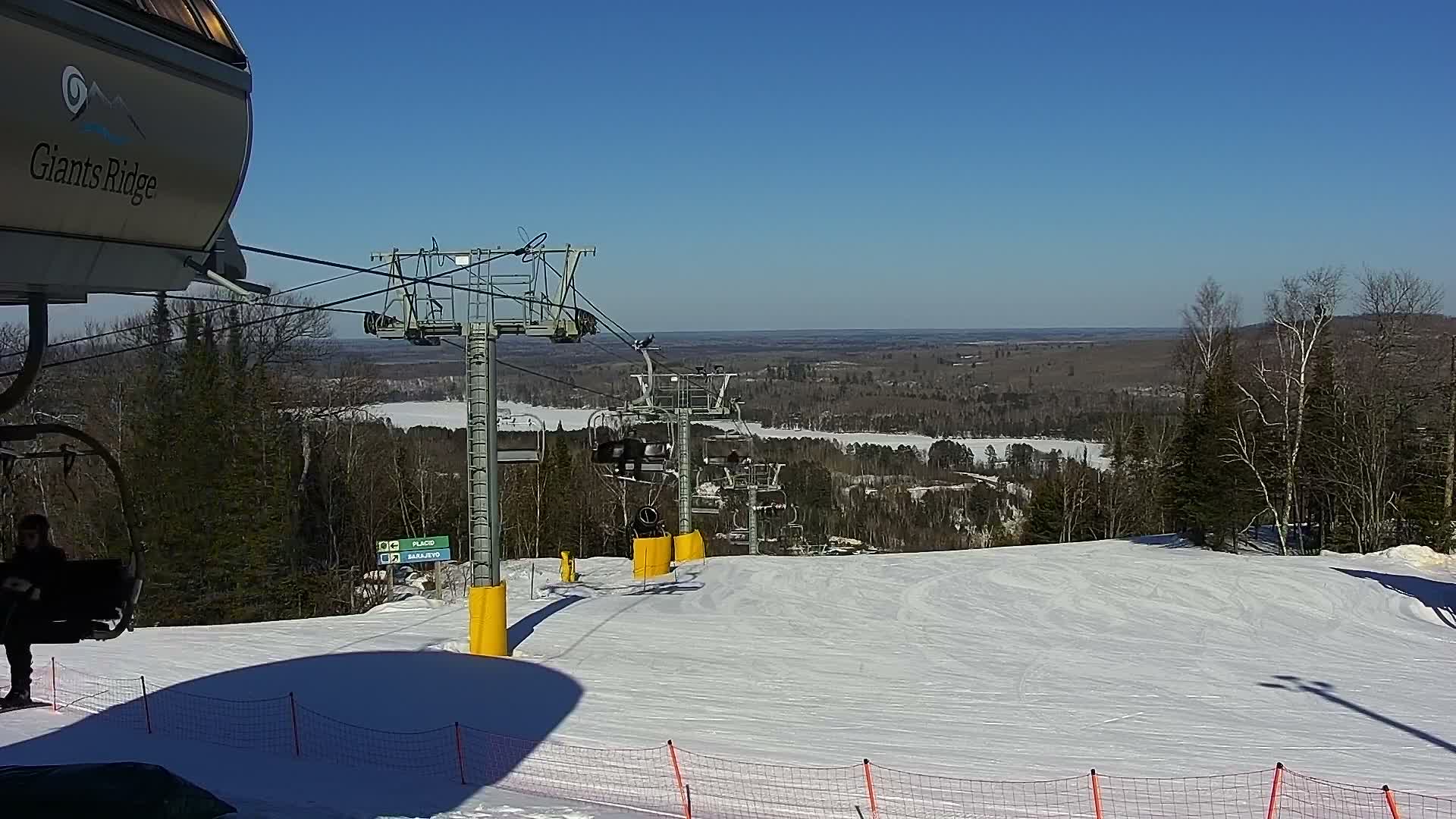 Sabin Lake & Wynee Lake View  from Giants Ridge Cable Car Live Cam - Biwabik, Saint Louis,Minnesota, USA