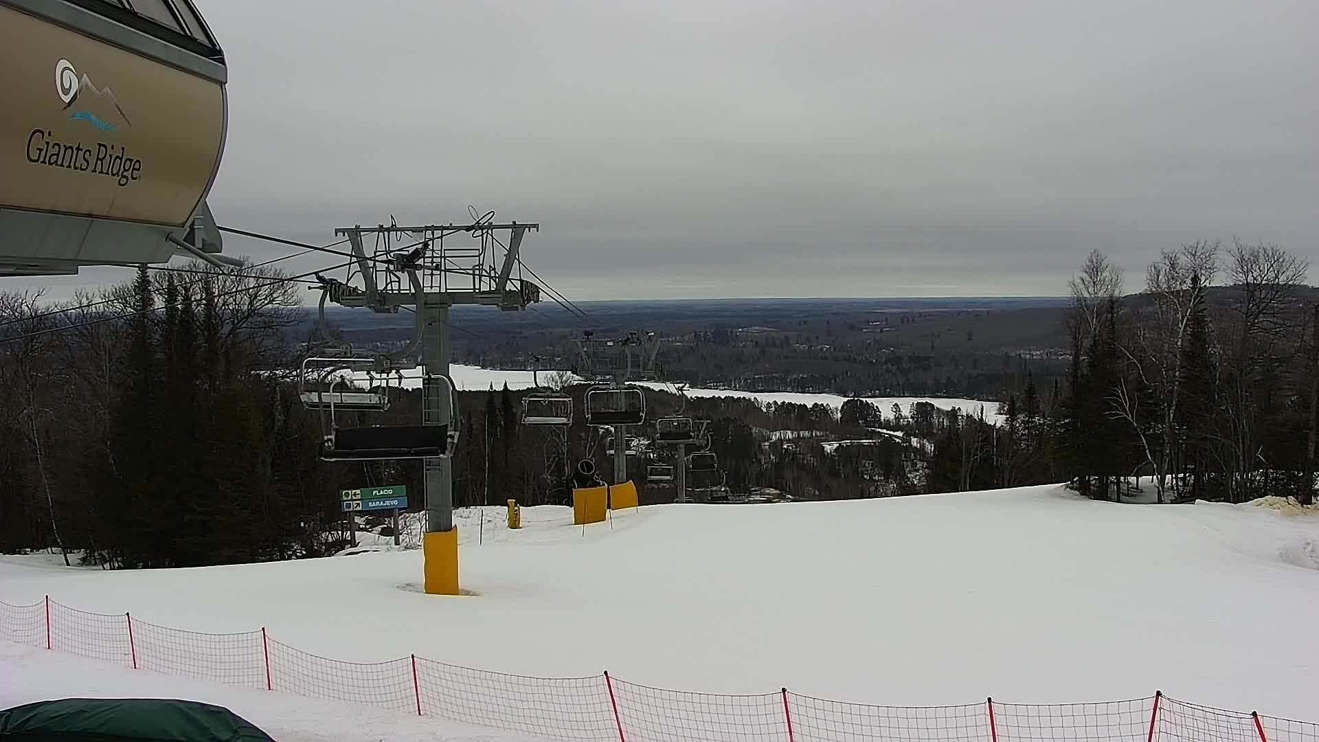 Sabin Lake & Wynee Lake View  from Giants Ridge Cable Car Live Cam - Biwabik, Saint Louis,Minnesota, USA