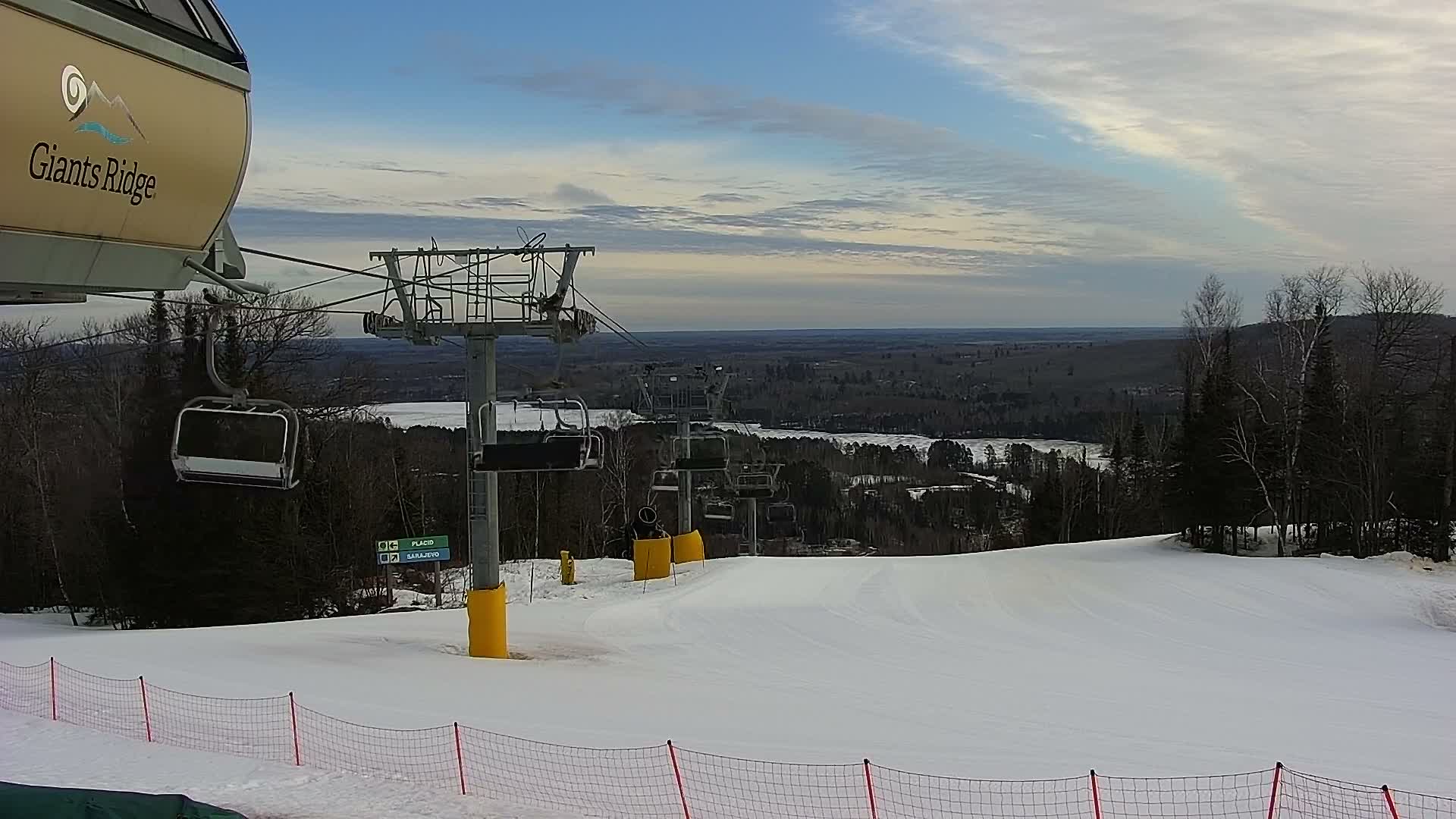 Sabin Lake & Wynee Lake View  from Giants Ridge Cable Car Live Cam - Biwabik, Saint Louis,Minnesota, USA