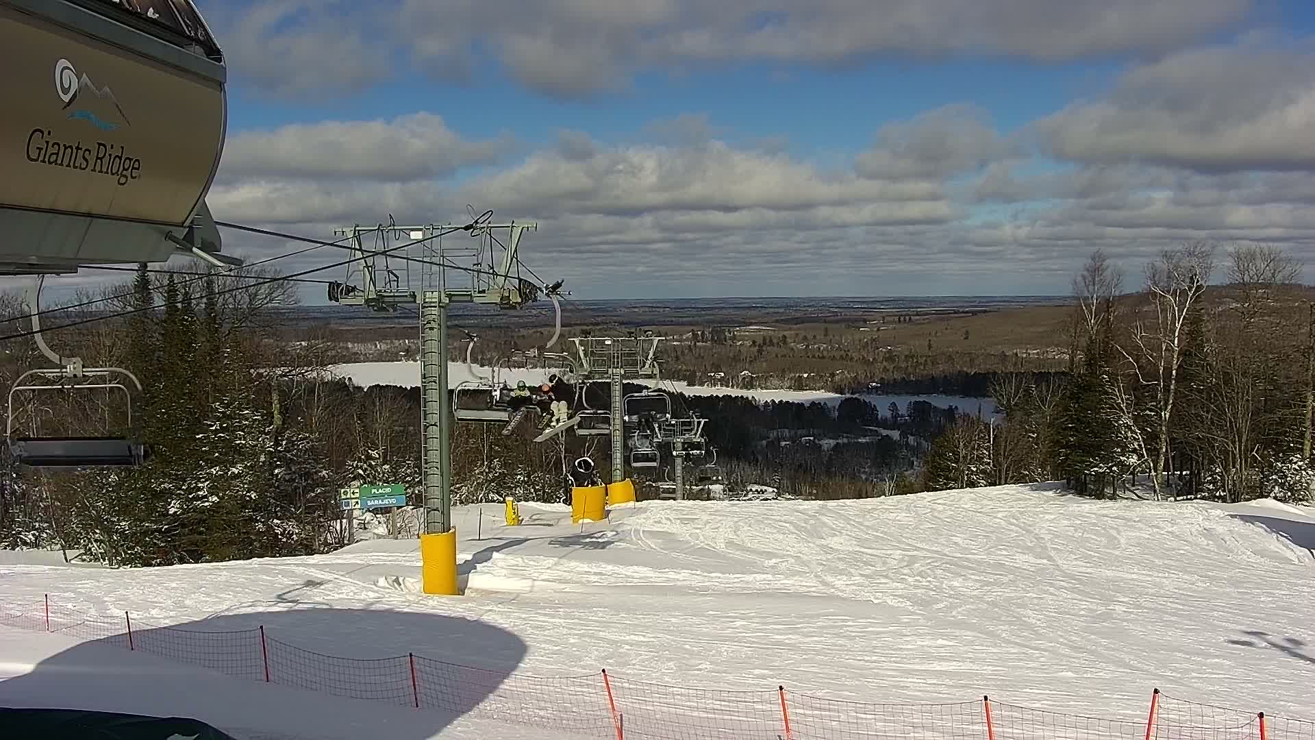 Sabin Lake & Wynee Lake View  from Giants Ridge Cable Car Live Cam - Biwabik, Saint Louis,Minnesota, USA